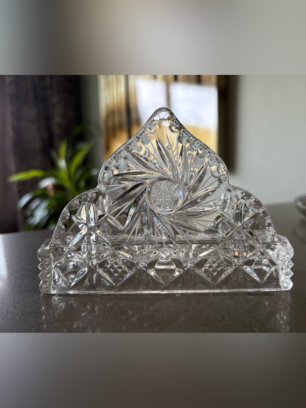 Clear Cut Glass Decorative Bathroom Tray - Crystal Design